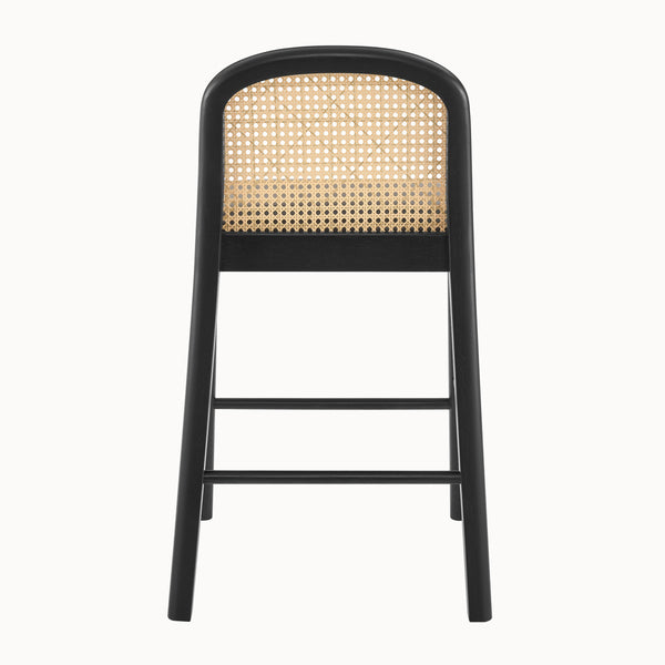 Donna KD Faux Leather Rattan Counter Stool, Casa Black