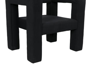Felix Mixed Lumber Frame Chair in Black Cotton