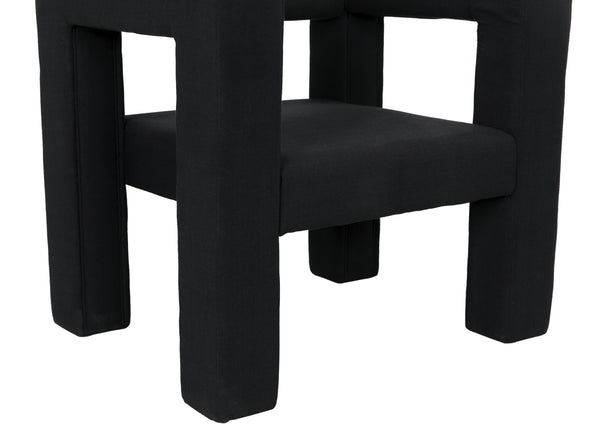 Felix Mixed Lumber Frame Chair in Black Cotton