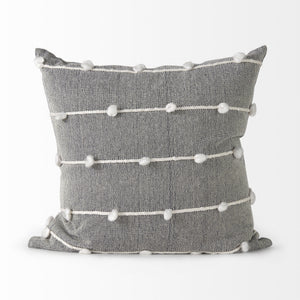 Linda 20 x 20 Navy And Cream With White Detail Decorative Pillow Cover