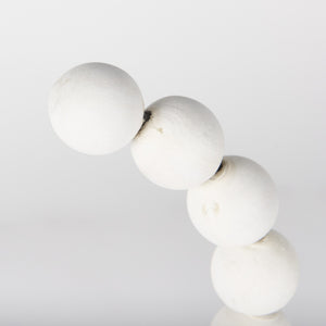 Pontchartrain I (Small) 9L x 5W White Beaded Broken Sphere Decorative Object W/ Gold Base