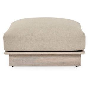 Livia Teak Outdoor Square Ottoman in Taupe