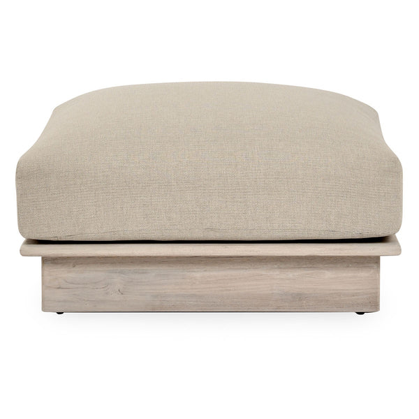 Livia Teak Outdoor Square Ottoman in Taupe