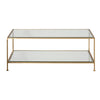 GOLD LEAF RECTANGULAR COFFEE TABLE W BEVELED GLASS