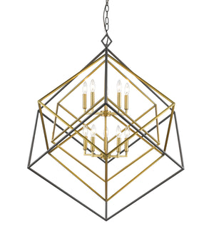 Euclid 10 Light Chandelier in Olde Brass + Bronze Finish