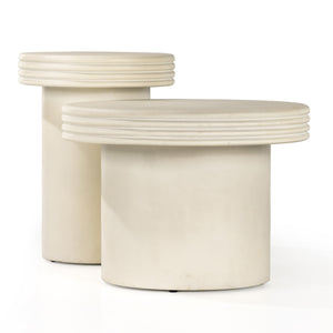 Grecia Outdoor End Table Set In White