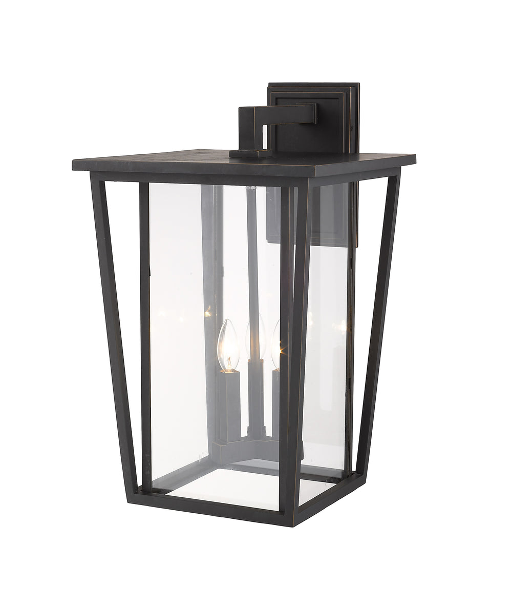 Seoul 3 Light Outdoor Wall Sconce in Oil Rubbed Bronze Finish
