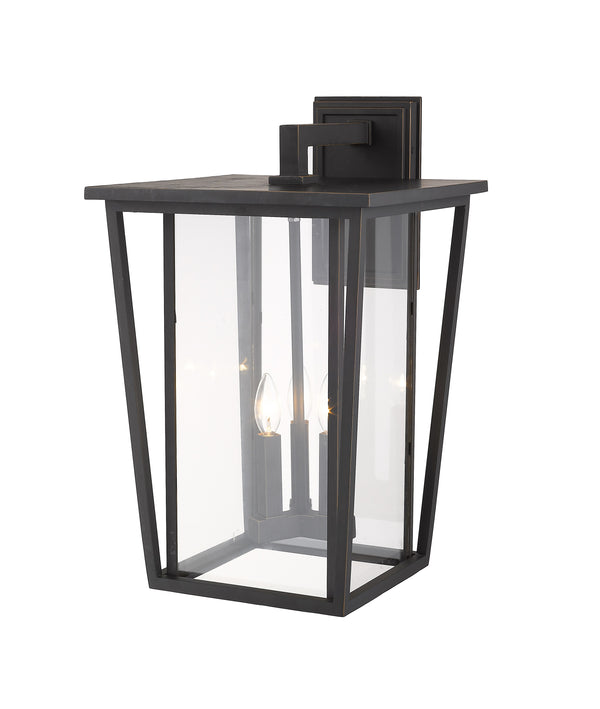 Seoul 3 Light Outdoor Wall Sconce in Oil Rubbed Bronze Finish