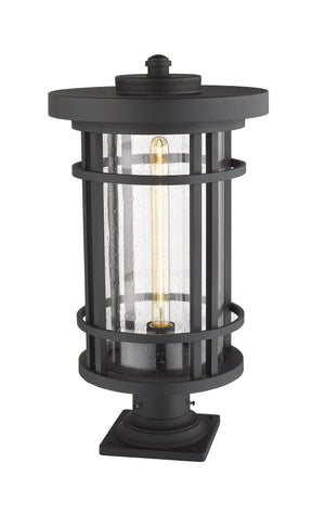 Jordan 1 Light Outdoor Pier Mounted Fixture in Black Finish