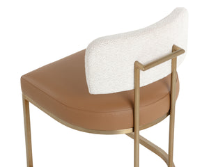 LARISSA DINING CHAIR - NAPA COGNAC / RHEA LIGHT BARLEY