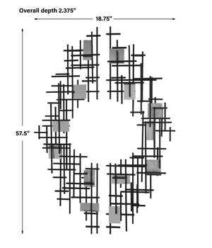 Reflection Metal Grid Wall Decor, S/2