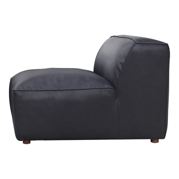 Moe's Form Slipper Chair in Vantage Black Leather