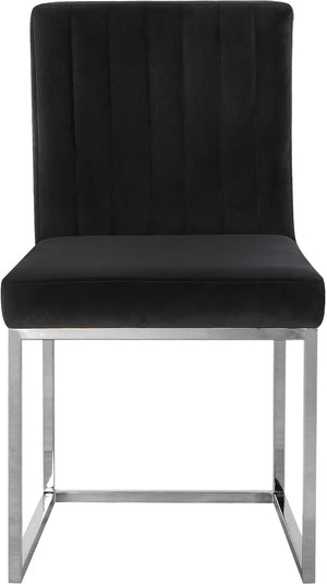 Joanna Dining Chair In Black Velvet and Chrome