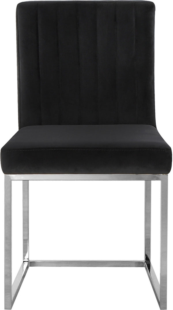Joanna Dining Chair In Black Velvet and Chrome