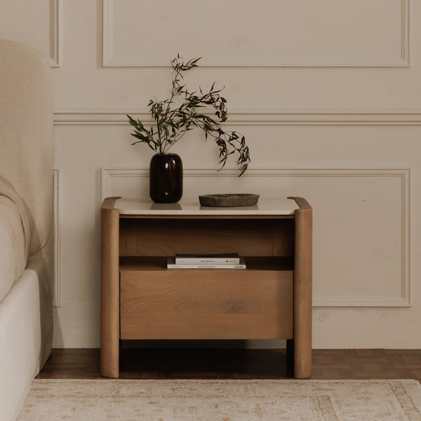 Moe's Lane Nightstand with Marble Top
