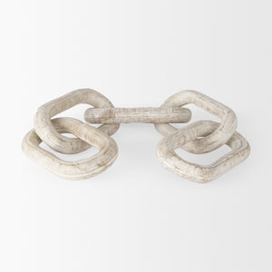 Alix 29.0L x 5.0W x 5.0H Beige Wooden Link Chain Decorative Object