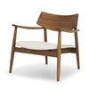 Haggen Medium Brown Oak Wood w/ Cream Fabric Accent Chair