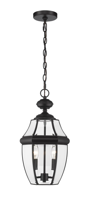 Westover 2 Light Outdoor Chain Mount Ceiling Fixture in Black Finish