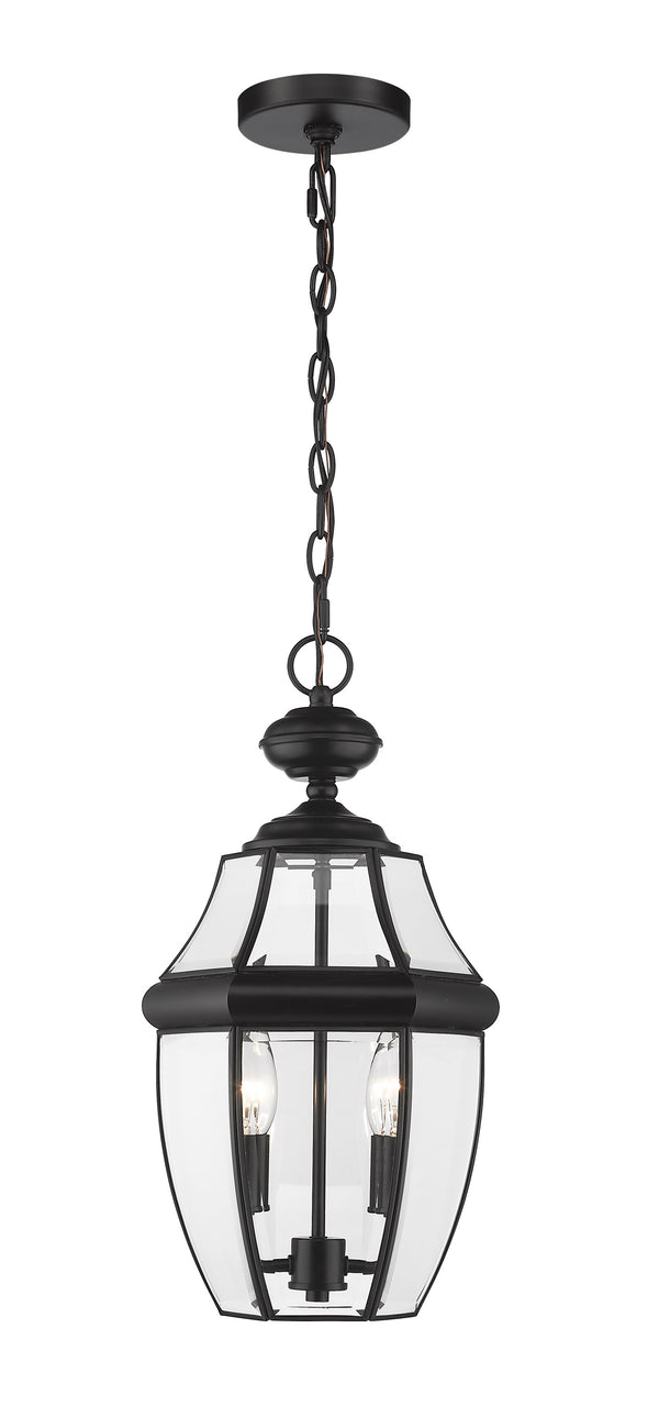 Westover 2 Light Outdoor Chain Mount Ceiling Fixture in Black Finish