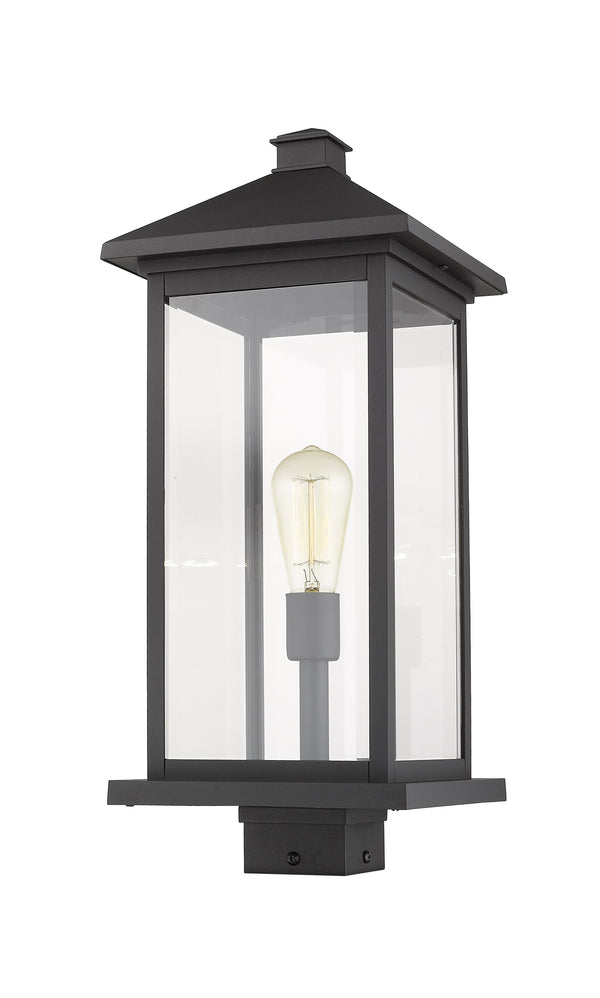 Portland 1 Light Outdoor Post Mount Fixture in Black Finish