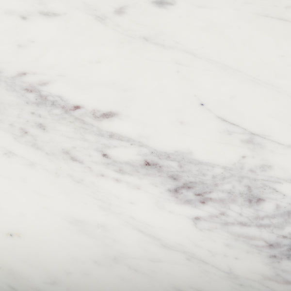 Amika White Marble Top Black Metal Base Kitchen Island