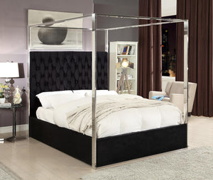 Luz King Bed In Black Velvet
