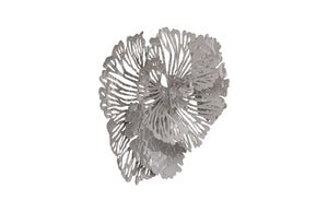 Flower Wall Art, Smallall, Gray, Metal