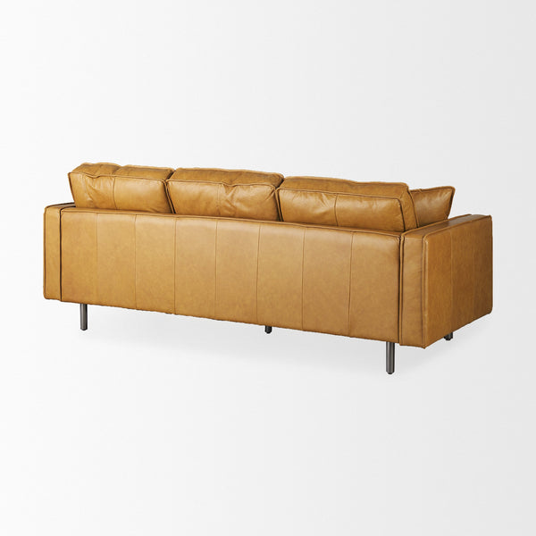 D'Arcy 88.0L x 37.0W x 34.0H Tan Leather Sofa