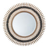 Grove Bamboo Round Braided Mirror, Gray