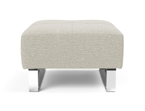DELUXE EXCESS OTTOMAN in MIXED DANCE NATURAL FABRIC WITH Chrome legs 527