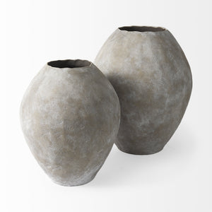 Gobi 23L x 28H Large Tan Ceramic Oval Vase