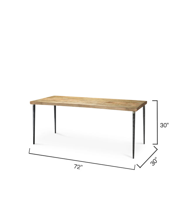 Farmhouse Wood Dining Table, Natural