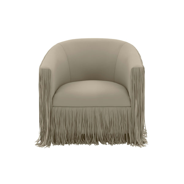Shag Me Grey Vegan Leather Swivel Chair