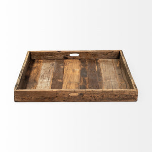 Carson (Large) 30L x 30W Brown Reclaimed Wood Tray