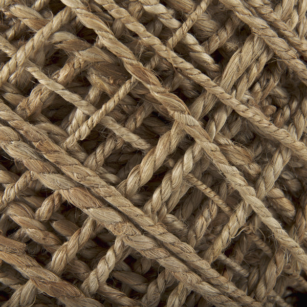 Allium Brown Handwoven Wool Cylindrical Pouf