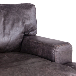 Portofino Distressed Antique Ebony Leather Armchair