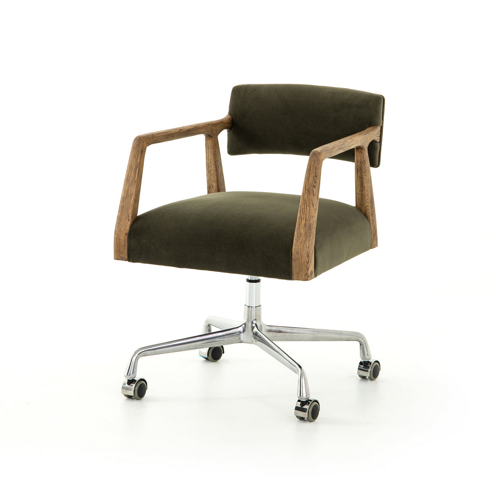 Tyler Traditional Desk Chair-Modern Velvet Loden