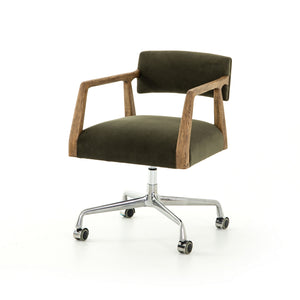 Tyler Traditional Desk Chair-Modern Velvet Loden