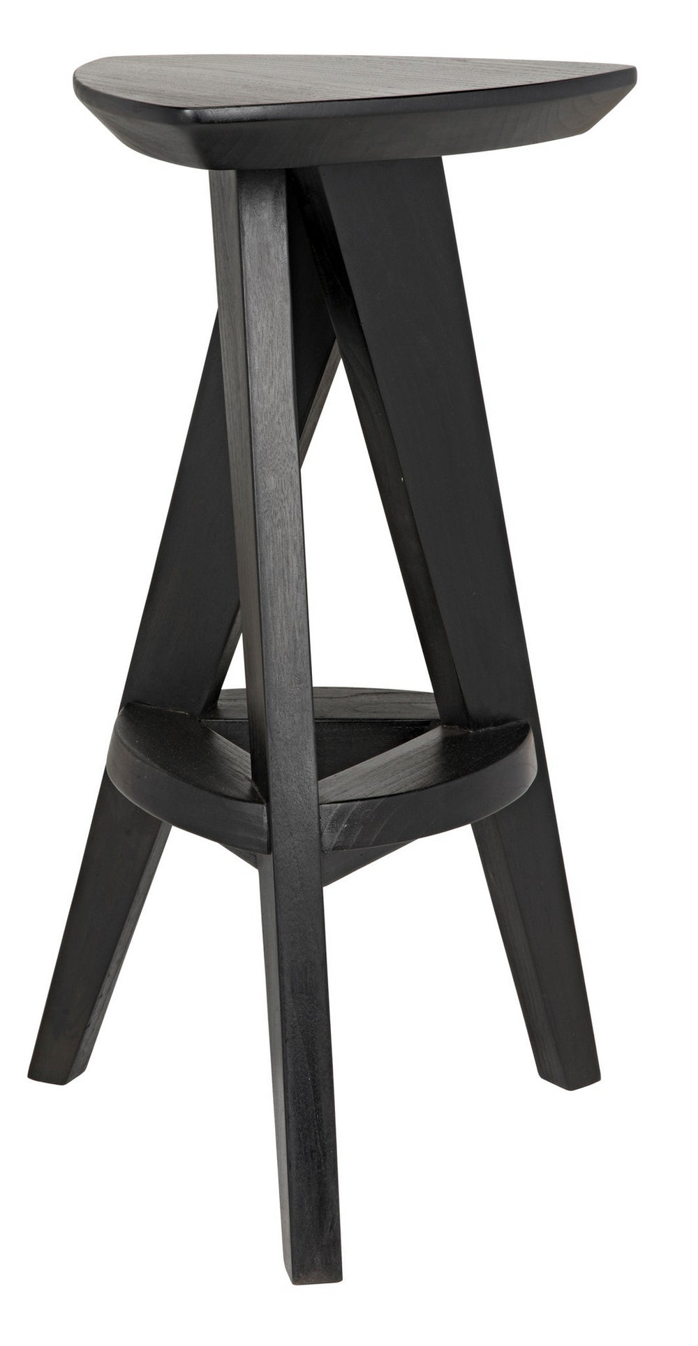 Twist Sungkai/Mindi Counter Stool in Charcoal Black