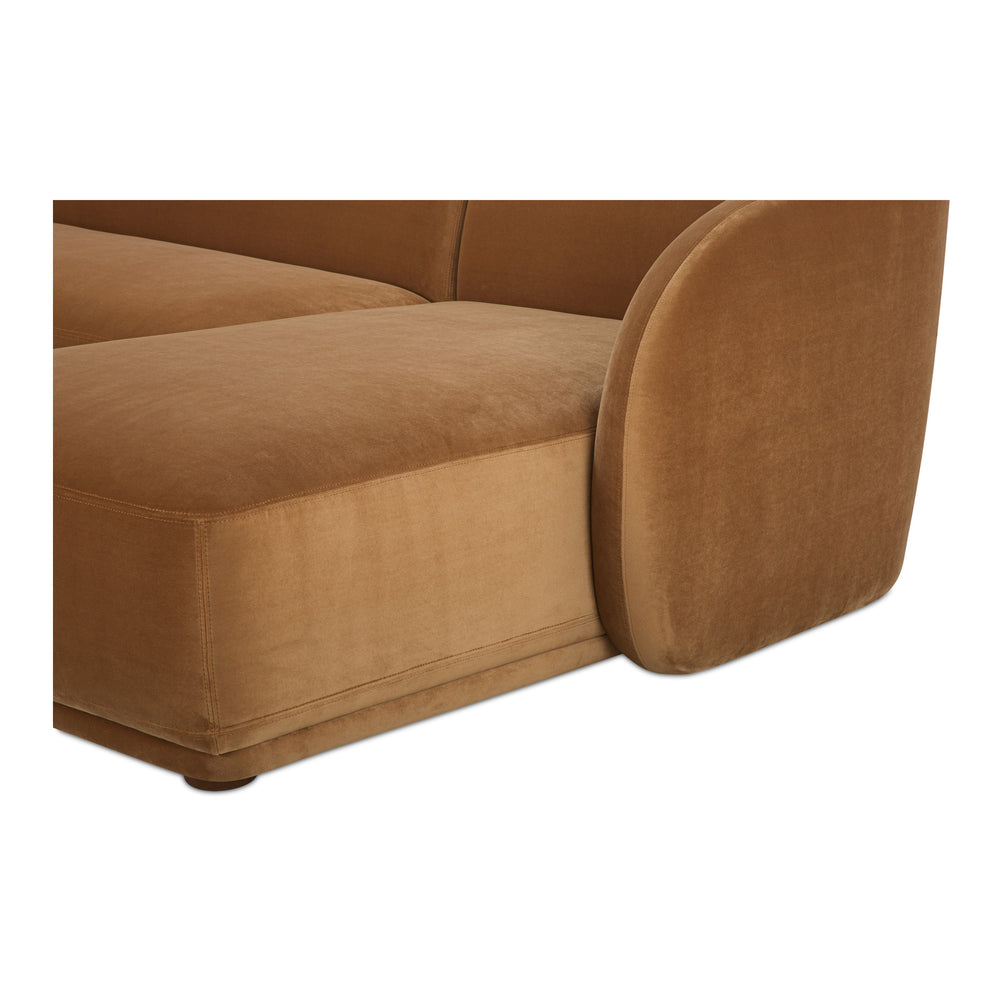 Moe's Faye Right Sectional in Tan Faux Mohair