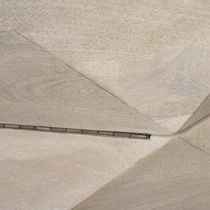 Arreto Hexagonal Hinged Solid Wood Top and Base Coffee Table