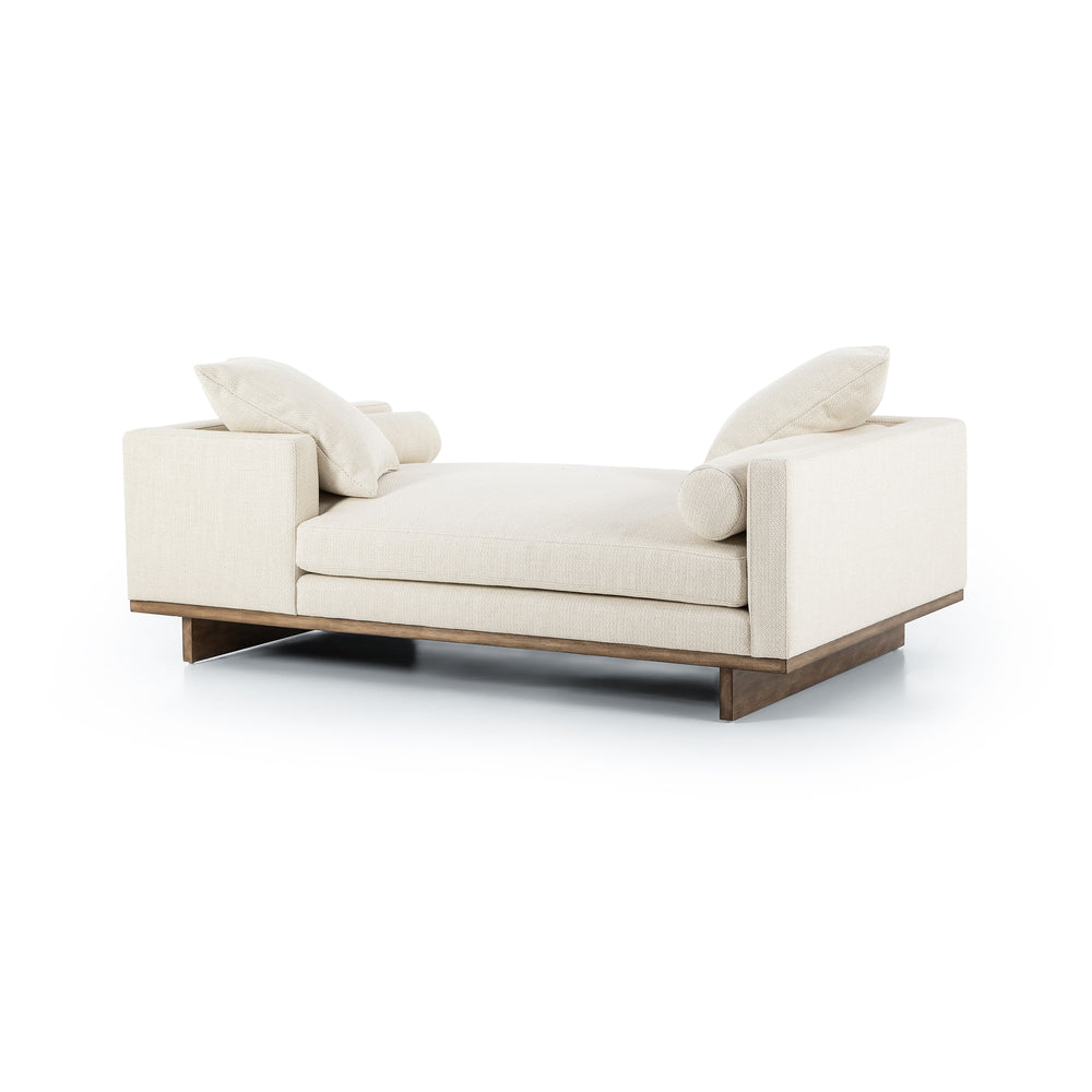 Everly Tete A Tete Chaise in Irving Taupe