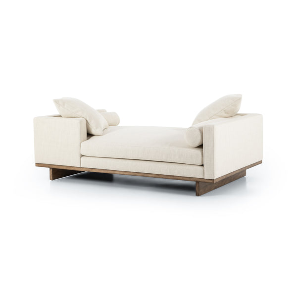 Everly Tete A Tete Chaise in Irving Taupe