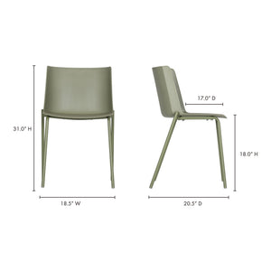 Moe's Silla Outdoor Dining Chair Set - Sage Green