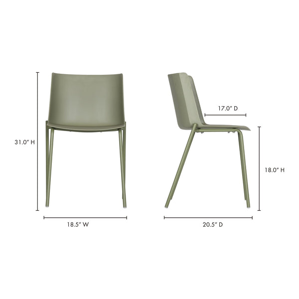 Moe's Silla Outdoor Dining Chair Set - Sage Green