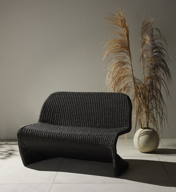 Portia Outdoor Dining Bench In 50" In Coal