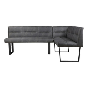 Moe's Hanlon 4-Seater Corner Bench Dark Grey