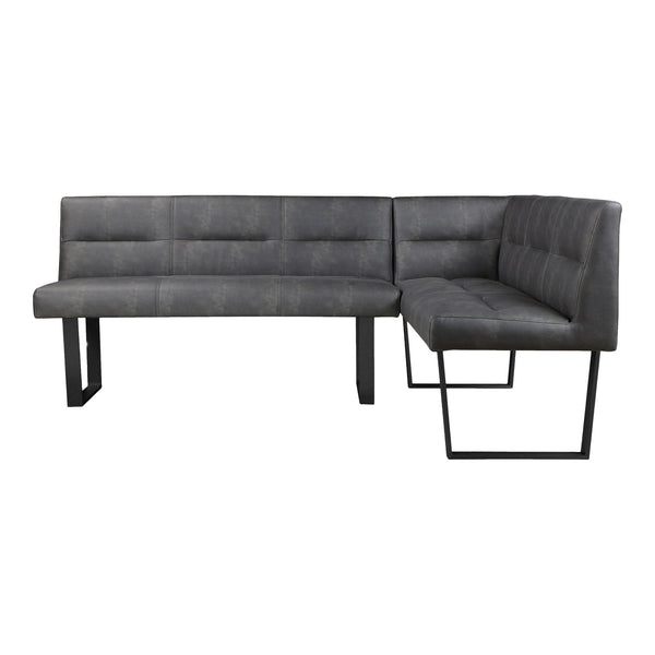 Moe's Hanlon 4-Seater Corner Bench Dark Grey