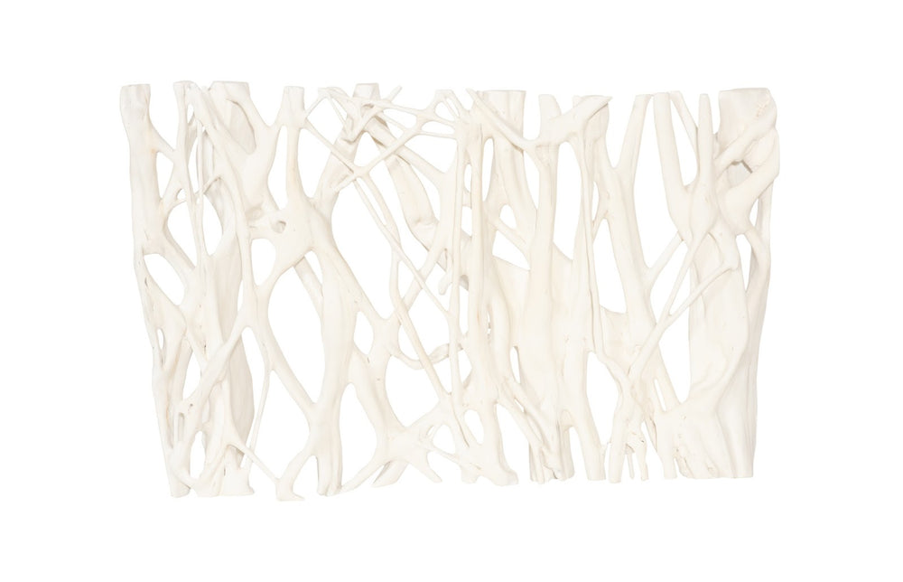 Cast Entwined Rectangular Wall Root, Faux Bleached