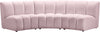 Lynda 3pc. Modular Sectional In Pink Velvet